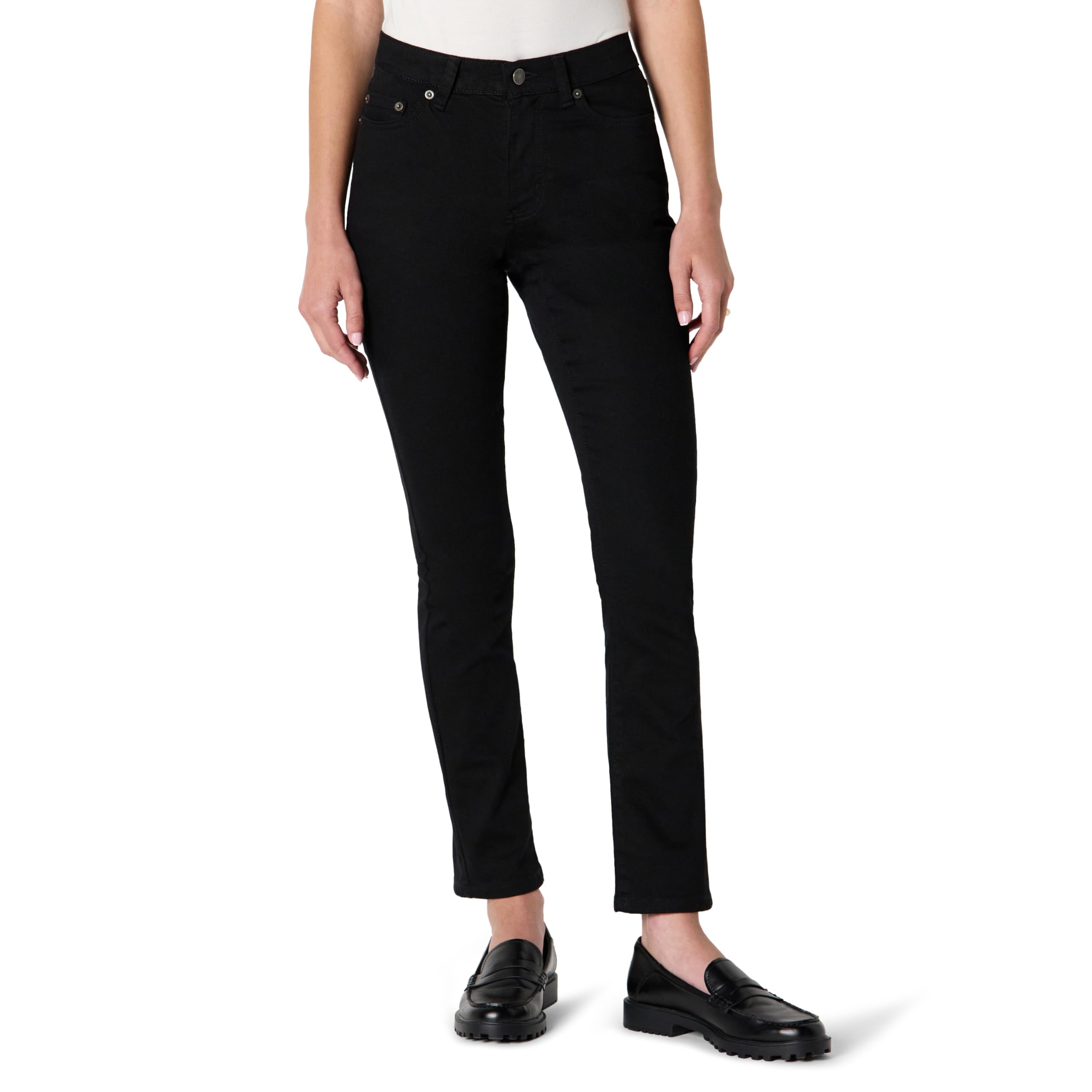 Amazon Essentials Women's Medium Stretch Slim-Fit Mid-Rise Straight Leg Jeans