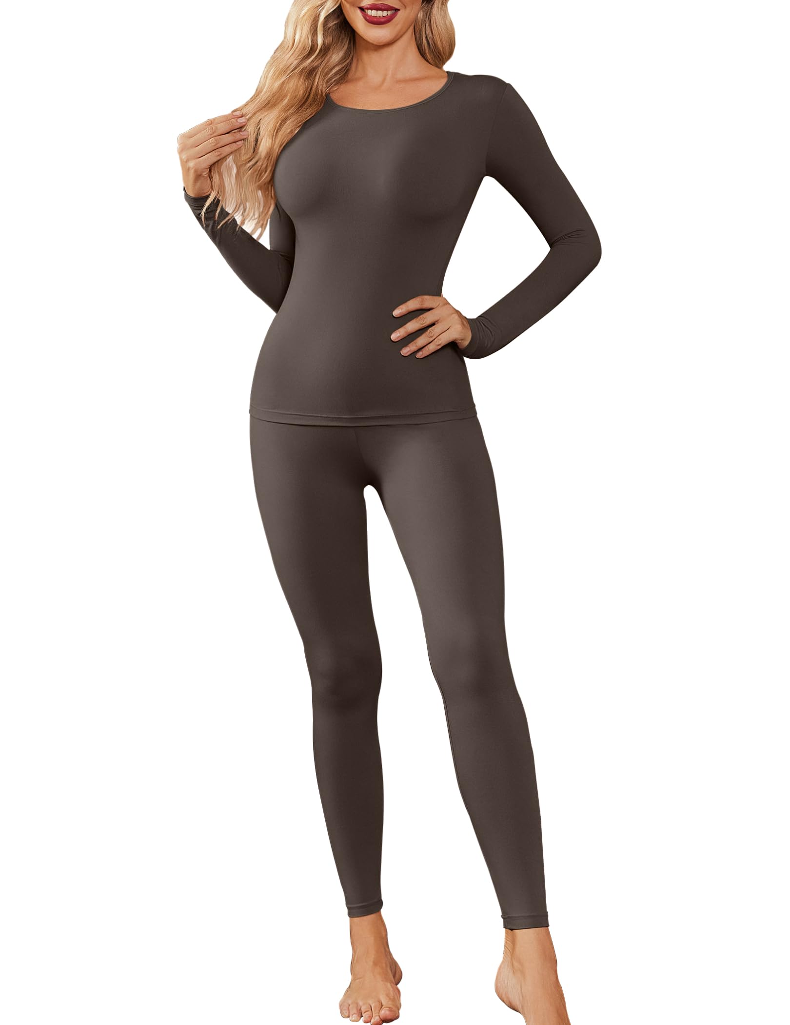 Thermal Underwear for Women Long Johns Base Layer Pajama Sets Cold Weather | Thermal clothes for women, soft stretchy feel, base layering, home lounging, sleep, daily wear, outdoor use, winter wear