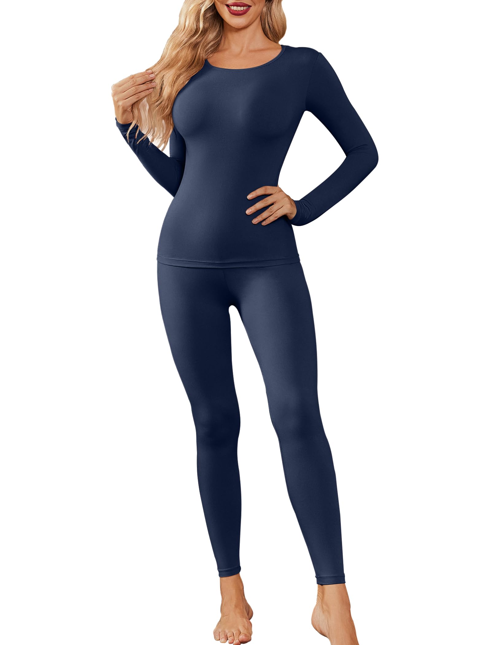 Thermal Underwear for Women Long Johns Base Layer Pajama Sets Cold Weather | Thermal clothes for women, soft stretchy feel, base layering, home lounging, sleep, daily wear, outdoor use, winter wear