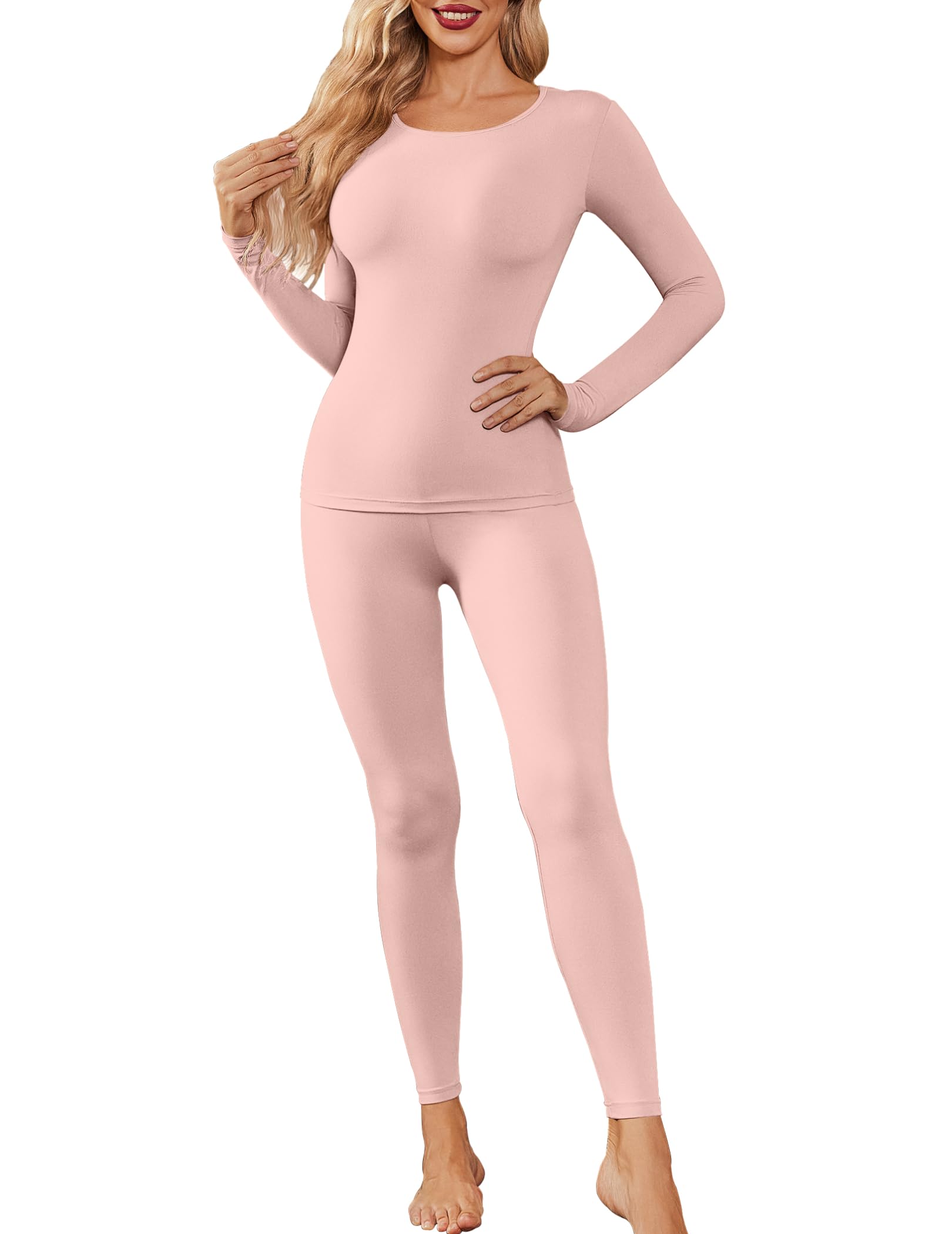 Thermal Underwear for Women Long Johns Base Layer Pajama Sets Cold Weather | Thermal clothes for women, soft stretchy feel, base layering, home lounging, sleep, daily wear, outdoor use, winter wear