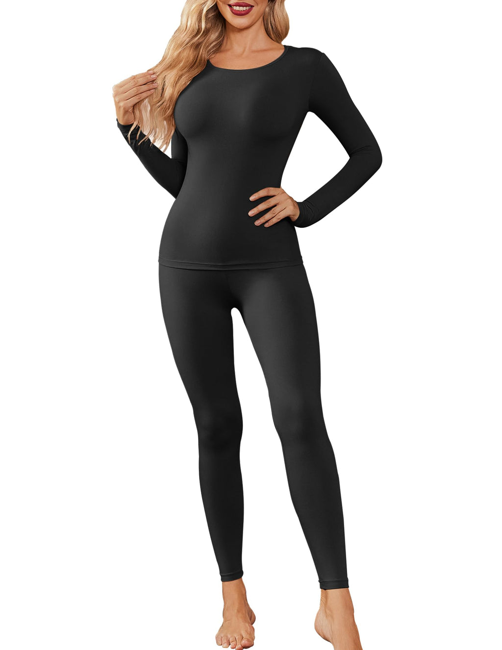 Thermal Underwear for Women Long Johns Base Layer Pajama Sets Cold Weather | Thermal clothes for women, soft stretchy feel, base layering, home lounging, sleep, daily wear, outdoor use, winter wear
