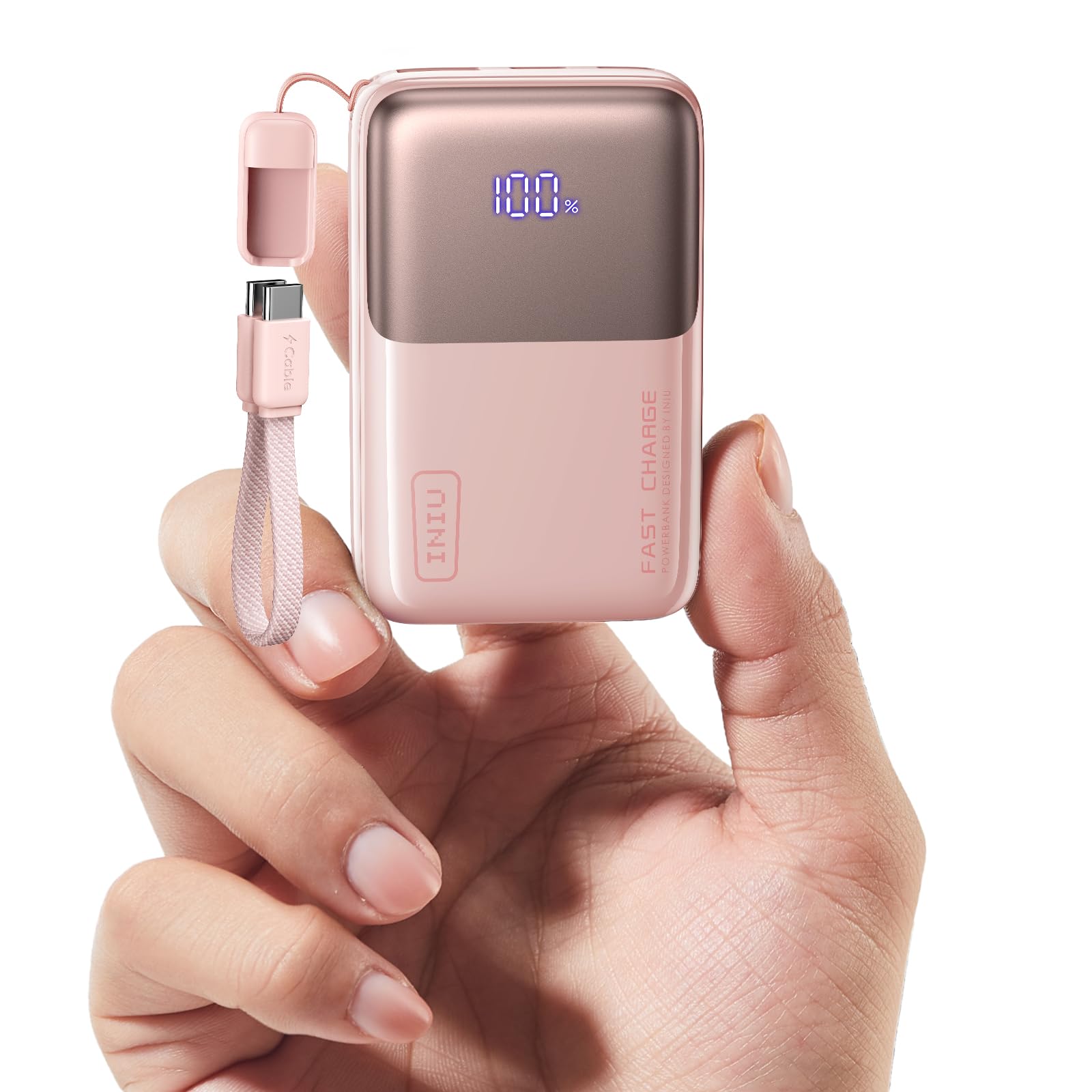 INIU Portable Charger, Ultra Mini 10000mAh 45W Fast Charging Power Bank | Flight-Safe, USB-C Cable, Travel Essential, 45W Battery Phone Pack for iPhone 17 16 Samsung S26 Google iPad etc