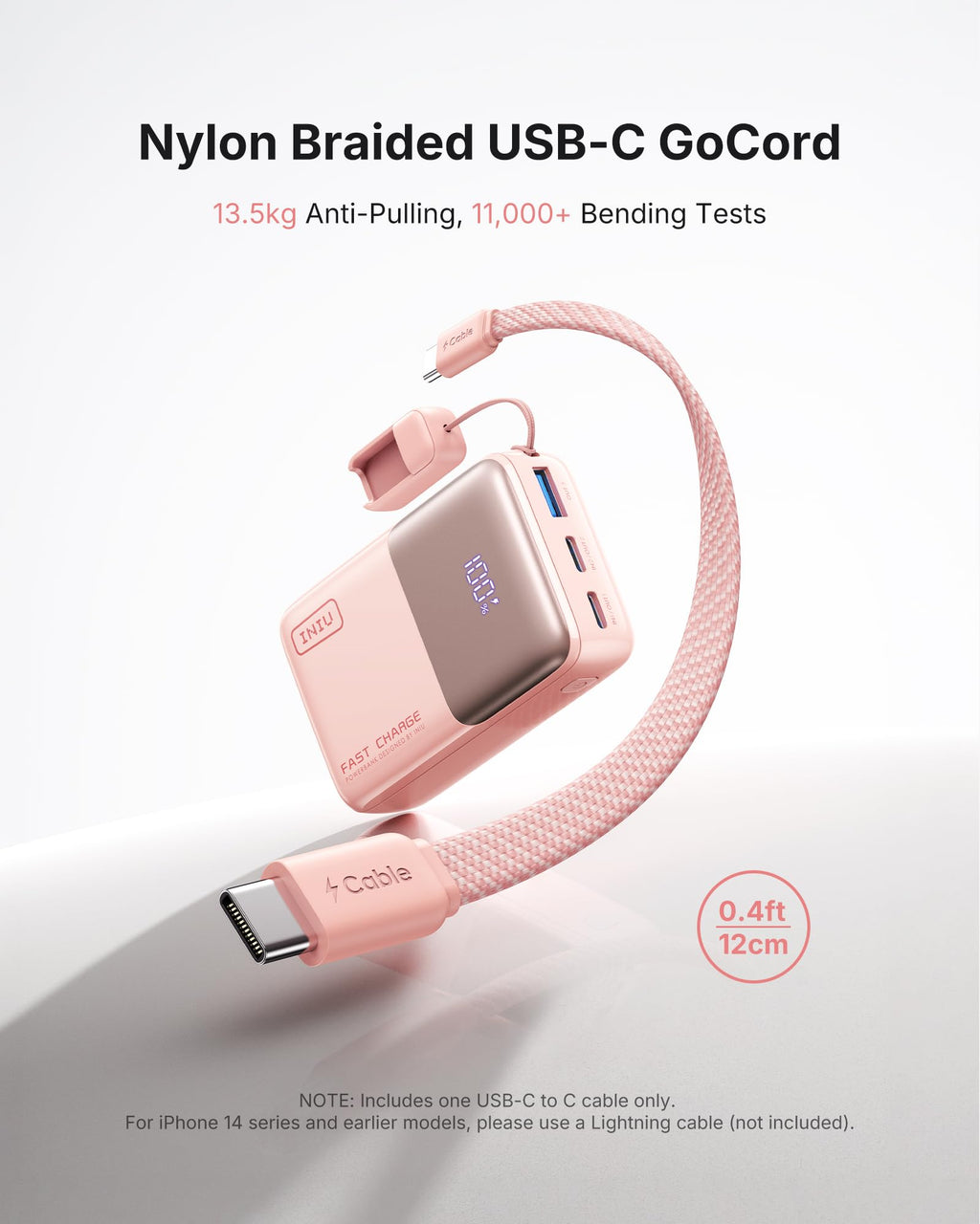 INIU Portable Charger, Ultra Mini 10000mAh 45W Fast Charging Power Bank | Flight-Safe, USB-C Cable, Travel Essential, 45W Battery Phone Pack for iPhone 17 16 Samsung S26 Google iPad etc