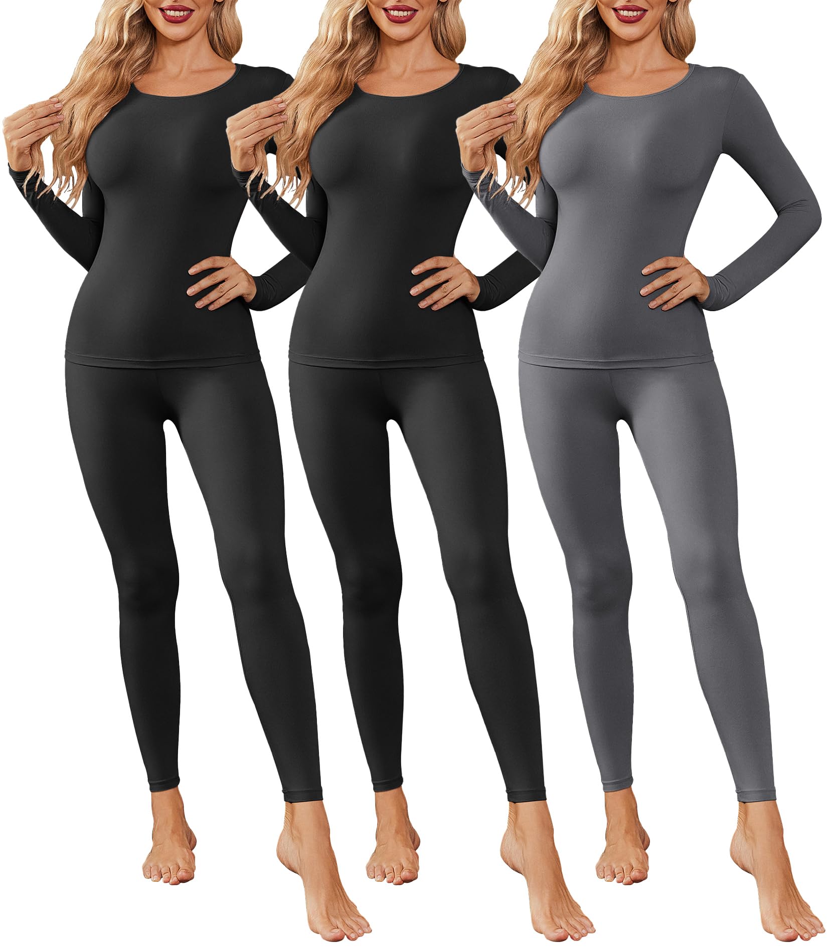Thermal Underwear for Women Long Johns Base Layer Pajama Sets Cold Weather | Thermal clothes for women, soft stretchy feel, base layering, home lounging, sleep, daily wear, outdoor use, winter wear