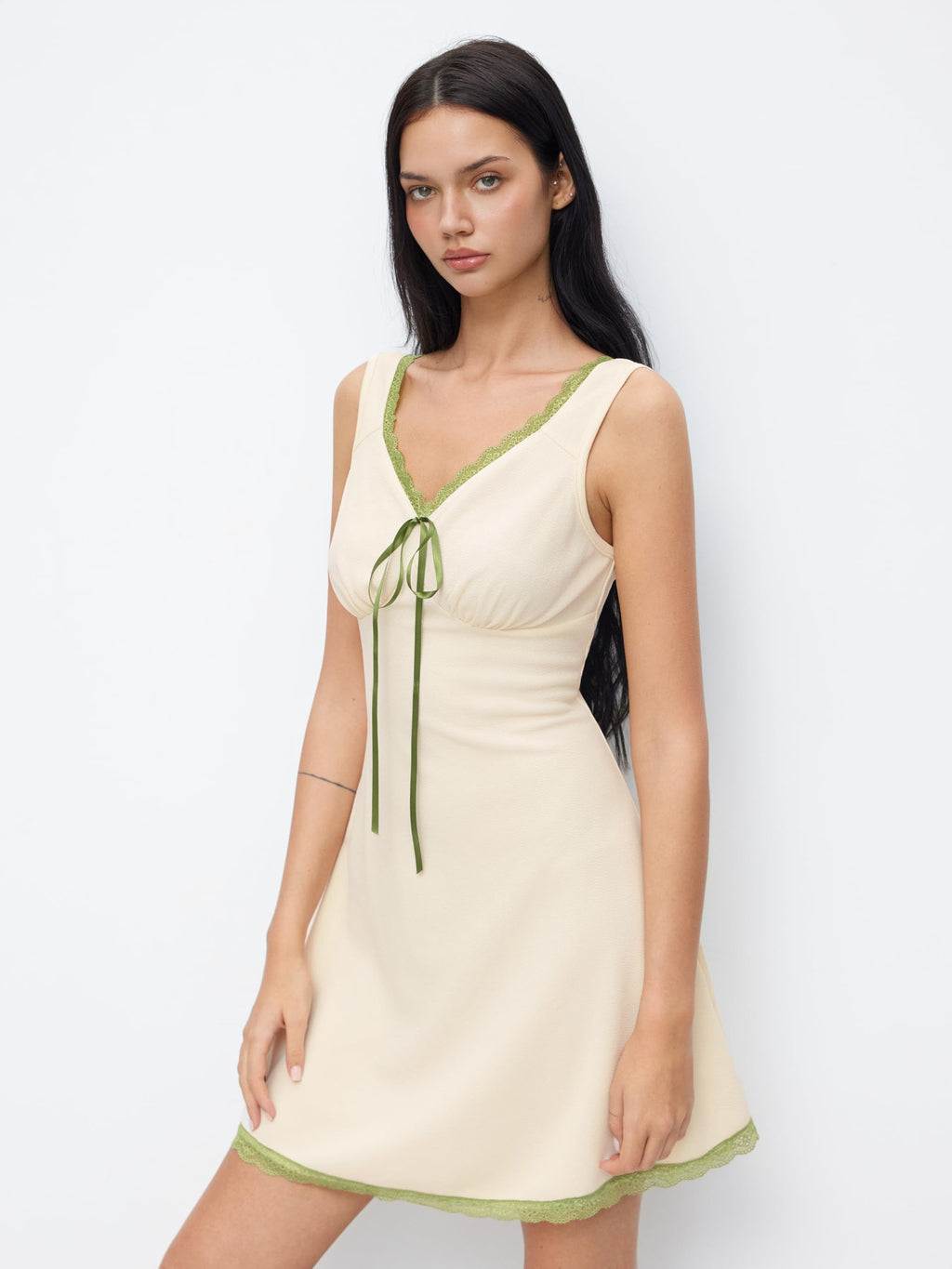 CIDER Women's Floral Summer Mini Dress Fruit V Neck Lace Trim Sun Dress | Sleeveless Tank A Line Dress, Cute Beach Vacation Outfits
