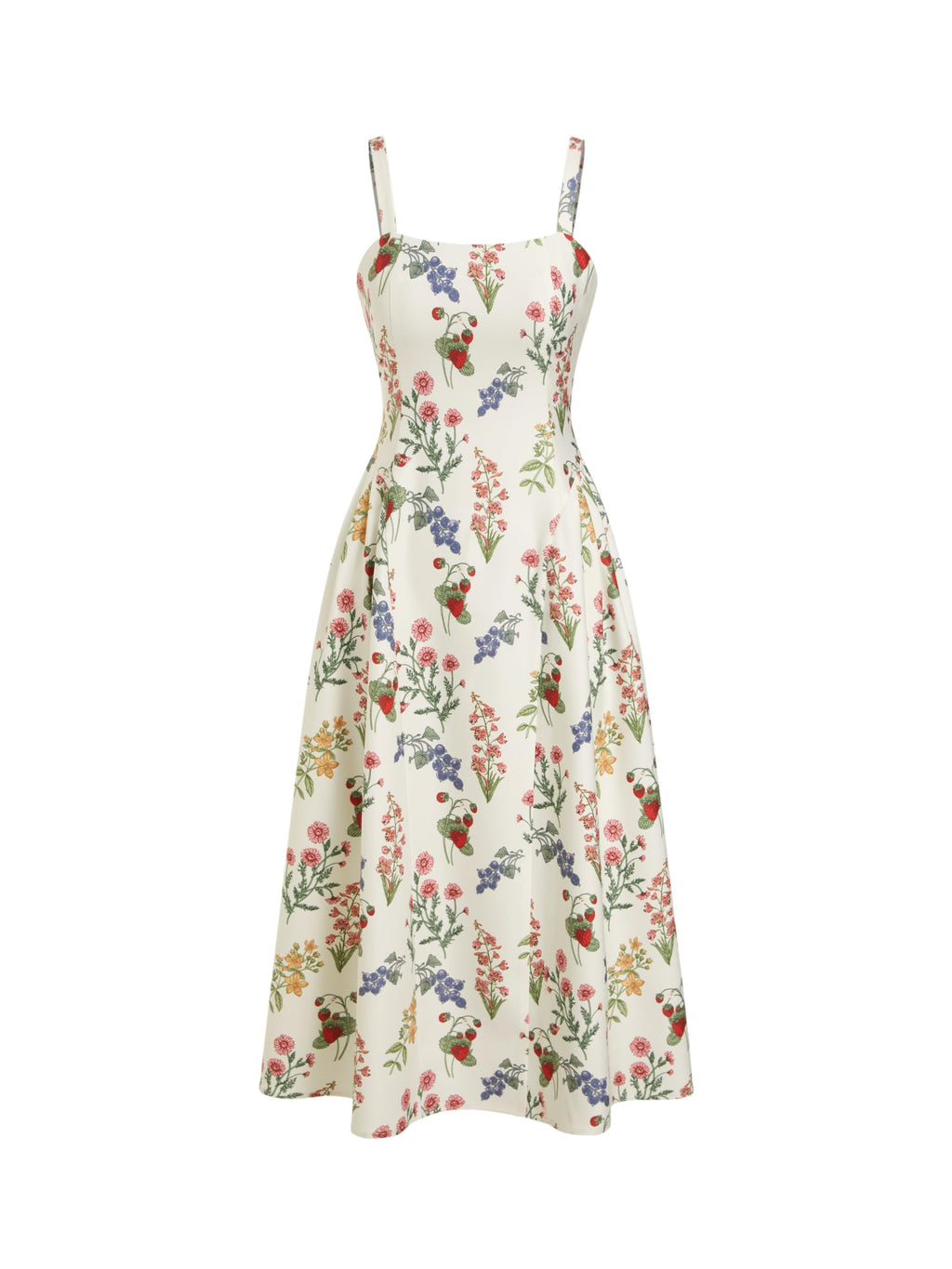CIDER Womens Polka Dots Summer Casual Dresses Square Neck Sleeveless Midi A Line Elegant Dress
