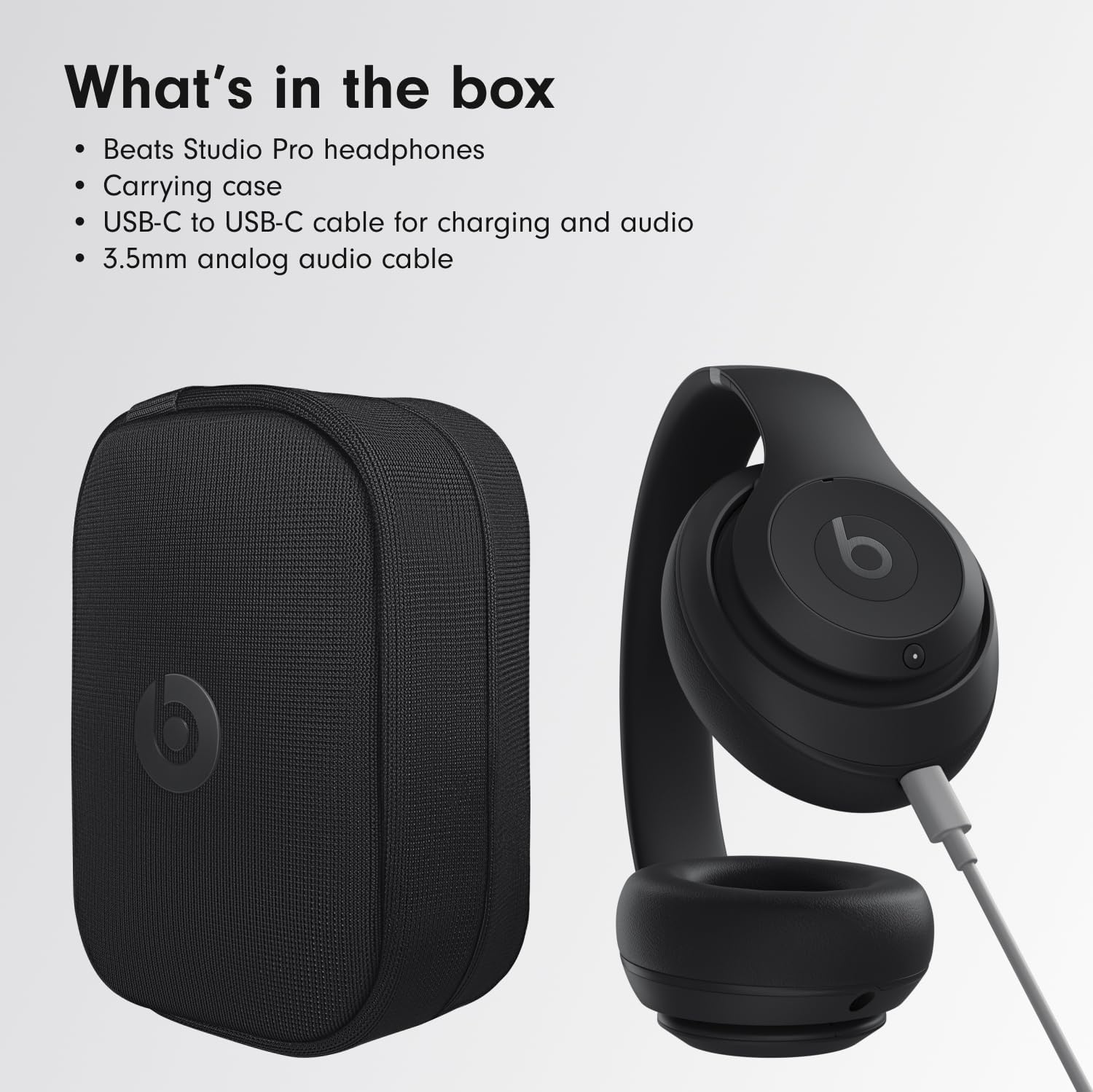 Beats Studio Pro Premium Wireless Over-Ear Headphones- Up to 40-Hour Battery Life, Active Noise Cancelling, Great for Travel & Commuting, USB-C Lossless Audio, Apple & Android Compatible -Black | Over-ear audio with active noise canceling, 40-hour battery