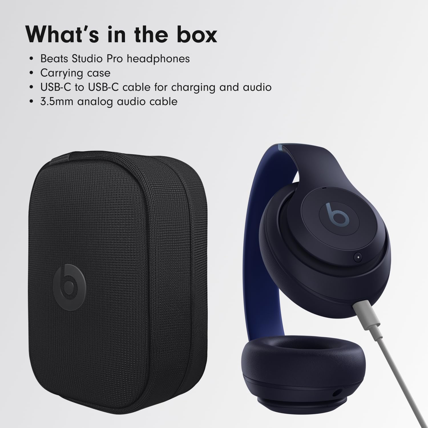 Beats Studio Pro Premium Wireless Over-Ear Headphones- Up to 40-Hour Battery Life, Active Noise Cancelling, Great for Travel & Commuting, USB-C Lossless Audio, Apple & Android Compatible -Black | Over-ear audio with active noise canceling, 40-hour battery
