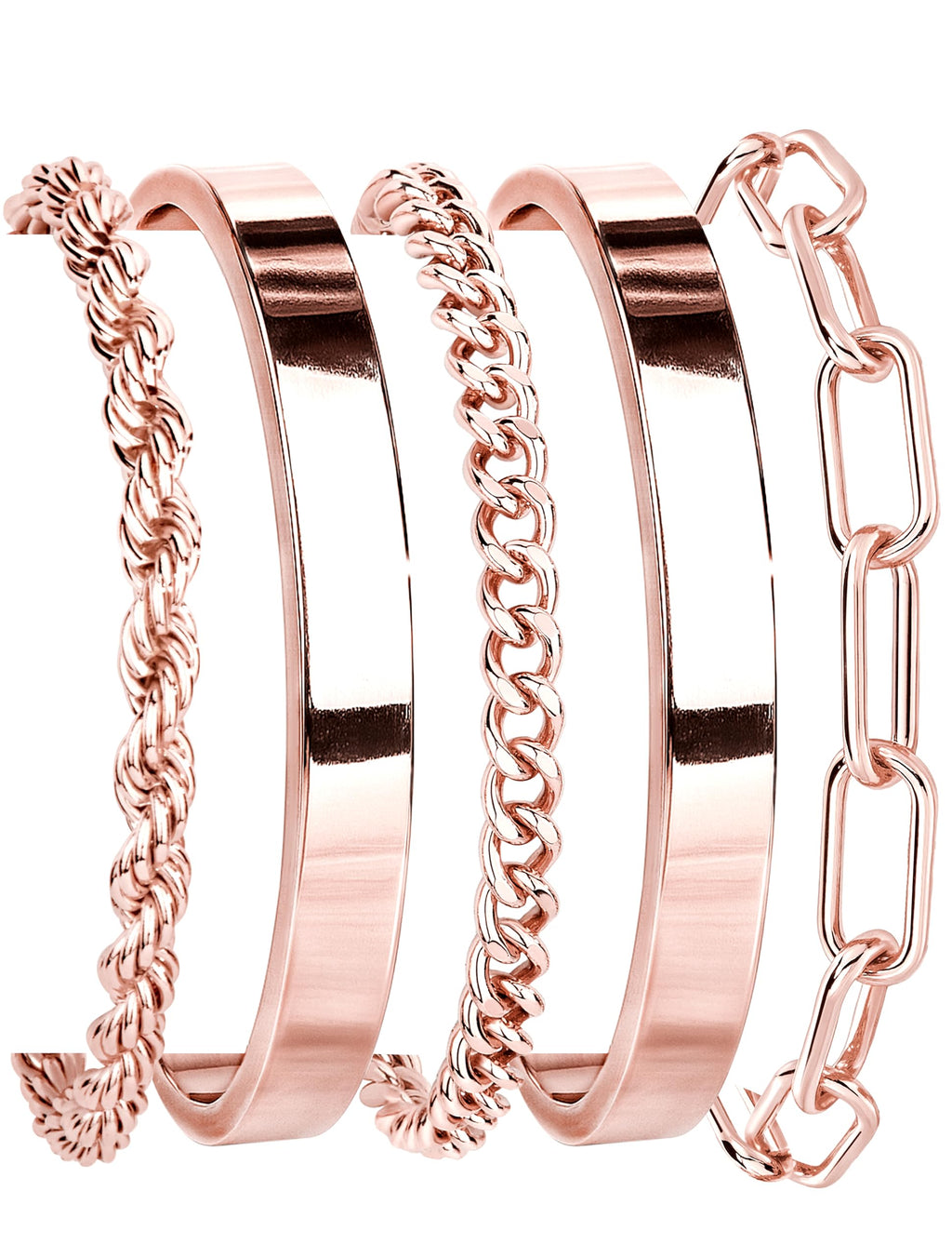 Gokeey Gold Bracelets Set for Women Non Tarnish, Waterproof 14K Gold Plated Sterling Silver Chunky Cuff Bracelet Stackable Gold Bangles Bracelet for Women Trendy Fashion Accessories Tie Knot Cuban Rope Paperclip Beaded Bracelet Stack Jewelry Mothers Day G