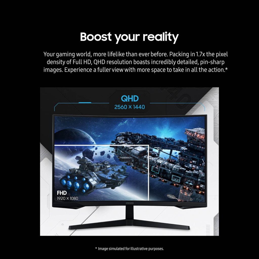 Samsung 32" Odyssey (G55C) Series QHD 1000R Curved Gaming Monitor,