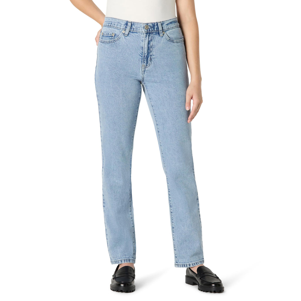 Amazon Essentials Women's Medium Stretch Slim-Fit Mid-Rise Straight Leg Jeans