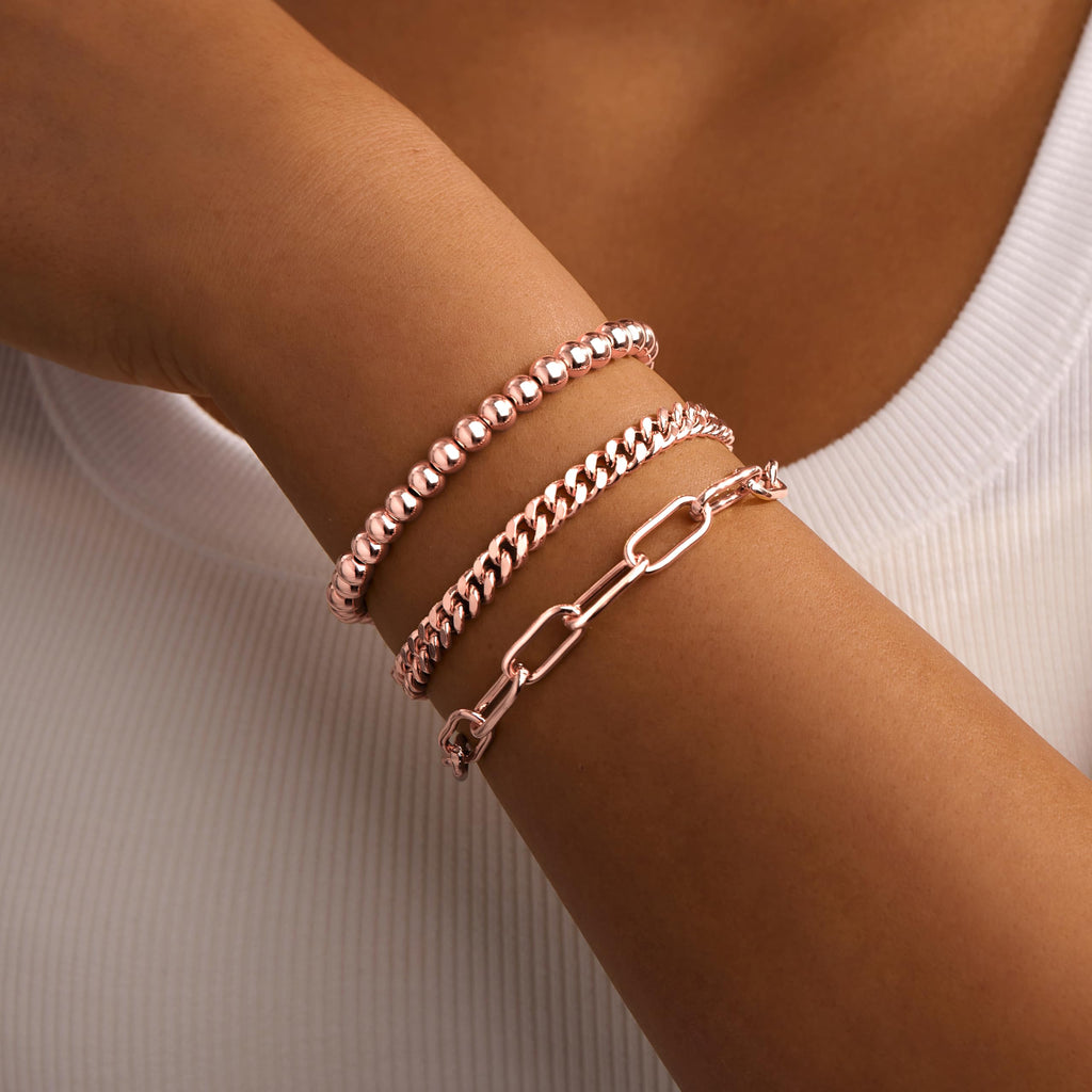 Gokeey Gold Bracelets Set for Women Non Tarnish, Waterproof 14K Gold Plated Sterling Silver Chunky Cuff Bracelet Stackable Gold Bangles Bracelet for Women Trendy Fashion Accessories Tie Knot Cuban Rope Paperclip Beaded Bracelet Stack Jewelry Mothers Day G